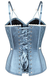 Corset Story FTS211 Antique Dusky Blue Satin Overbust Corset