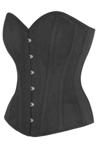 Single Layer Longline Overbust Corset in Black