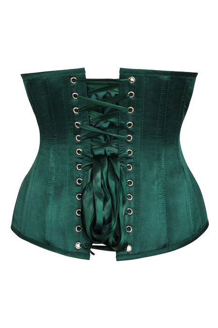 Corsé largo de cintura bajo el pecho verde oscuro Underbust