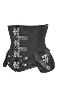 Corsé pirata negro a rayas Underbust