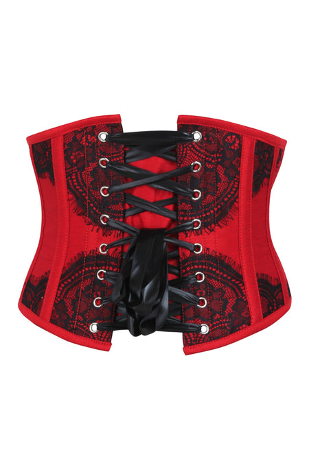 Faja reductora roja con encaje decorativo Underbust