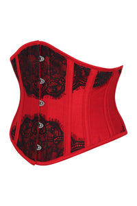 Faja reductora roja con encaje decorativo Underbust