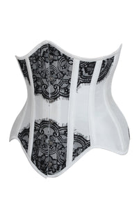 Corsé bajo pecho de encaje blanco Underbust