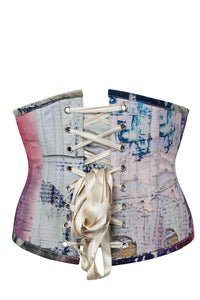 Corset Story MY-630 Vibrant Purple and Cream Snake Print Waspie Corset