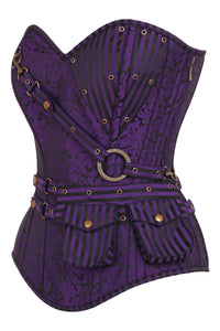 Corsé largo Steampunk morado