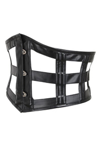 Cinturón de PVC negro tipo jaula