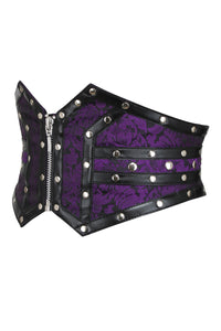Cinturón púrpura de brocado con tachuelas e inspirado en un corsé de PVC