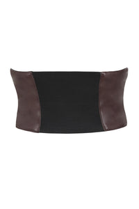 Cinturón de PVC marrón de inspiración corsé steampunk